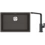 Franke Maris zlewozmywak granitowy 65,3x43,3 cm łupkowy szary z baterią kuchenną Mythos czarna stal szlachetna (1250716376, 1150550441) zdj.1