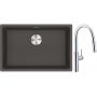 Franke Maris zlewozmywak granitowy 65,3x43,3 cm łupkowy szary z baterią kuchenną Pescara L Slide-In chrom (1250716376, 1150538940) zdj.1