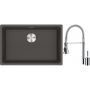 Franke Maris zlewozmywak granitowy 65,3x43,3 cm łupkowy szary z baterią kuchenną Sentinel chrom (1250716376, 1150029591) zdj.1