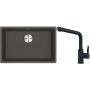 Franke Maris zlewozmywak granitowy 65,3x43,3 cm łupkowy szary z baterią kuchenną Urban czarny mat (1250716376, 1150627523) zdj.1