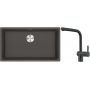 Franke Maris MRG 110-72 zlewozmywak granitowy 75,3x43,3 cm szary/grafitowy/onyx z baterią kuchenną Atlas czarna stal szlachetna (1250716377, 1150550427) zdj.1