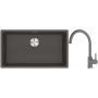 Franke Maris MRG 110-72 zlewozmywak granitowy 75,3x43,3 cm szary/grafitowy/onyx z baterią kuchenną Lina kamienny szary (1250716377, 1150626022) zdj.1