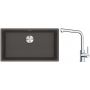 Franke Maris MRG 110-72 zlewozmywak granitowy 75,3x43,3 cm szary/grafitowy/onyx z baterią kuchenną Lina chrom (1250716377, 1150712420) zdj.1