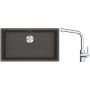 Franke Maris MRG 110-72 zlewozmywak granitowy 75,3x43,3 cm szary/grafitowy/ony z baterią kuchenną Lina chrom (1250716377, 1150693230) zdj.1