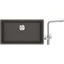 Franke Maris MRG 110-72 zlewozmywak granitowy 75,3x43,3 cm szary/grafitowy/onyx z baterią kuchenną Neptune Clear Water chrom (1250716377, 1150370689) zdj.1