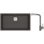 Franke Maris MRG 110-72 zlewozmywak granitowy 75,3x43,3 cm szary/grafitowy/onyx z baterią kuchenną Sirius Side chrom (1250716377, 1150668280) zdj.1
