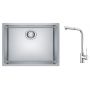 Zestaw Franke Maris zlewozmywak stalowy 50x40 cm z baterią kuchenną Sirius Side jedwab/ chrom (1220543996, 1150668280) zdj.1