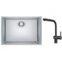 Zestaw Franke Maris zlewozmywak stalowy 50x40 cm z baterią Atlas Neo jedwab, czarna stal szlachetna (1220543996, 1150550427) zdj.1