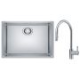 Zestaw Franke Maris zlewozmywak stalowy 50x40 cm z baterią kuchenną Eos Neo jedwab/ stal szlachetna (1220543996, 1150590045) zdj.1