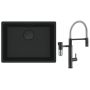 Zestaw Franke Maris zlewozmywak granitowy 52x40 cm z baterią kuchenną Vital Semi-Pro czarny mat/czarny mat stal (1250697759, 1200621313) zdj.1