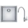 Zestaw Franke Maris zlewozmywak stalowy 40x40 cm z baterią kuchenną Eos Neo stal szczotkowana/ stal szlachetna (1220543995, 1150590044) zdj.1