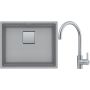 Franke Kanon KNG 110-52 zlewozmywak 52x42 cm Fragranite kamienny szary z baterią kuchenną Eos Neo stal szlachetna (1250528615, 1150590044) zdj.1