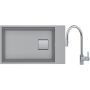 Franke Kanon KNG 110-62 zlewozmywak 62x42 cm Fragranite kamienny szary z baterią kuchenną Eos Neo stal szlachetna (1250528623, 1150590045) zdj.1
