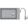 Franke Kanon KNG 110-62 zlewozmywak 62x42 cm Fragranite kamienny szary z baterią kuchenną Eos Neo stal szlachetna (1250528623, 1150590044) zdj.1