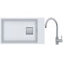 Franke Kanon KNG 110-62 zlewozmywak 62x42 cm Fragranite biały polarny z baterią kuchenną Eos Neo stal szlachetna (1250528622, 1150590044) zdj.1