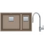 Franke Kanon KNG 120 zlewozmywak 76x46 cm Fragranite cappuccino z baterią kuchenną Eos Neo stal szlachetna (1250528637, 1150590045) zdj.1
