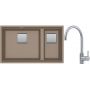 Franke Kanon KNG 120 zlewozmywak 76x46 cm Fragranite cappuccino z baterią kuchenną Eos Neo stal szlachetna (1250528637, 1150590044) zdj.1