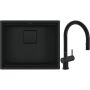 Franke Kanon KNG 110-52 zlewozmywak 56x46 cm Fragranite czarny mat z baterią kuchenną Active Neo czarny mat (1250721150, 1150653404) zdj.1