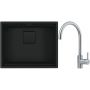 Franke Kanon KNG 110-52 zlewozmywak 56x46 cm Fragranite czarny mat z baterią kuchenną Eos Neo stal szlachetna (1250721150, 1150590044) zdj.1