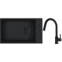 Franke Kanon KNG 110-62 zlewozmywak granitowy 76x46 cm czarny z baterią kuchenną Lina Pull-Out czarny mat (1250721161, 1150626053) zdj.1