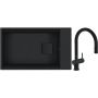 Franke Kanon KNG 110-62 zlewozmywak granitowy 76x46 cm czarny z baterią kuchenną Active Neo czarny mat (1250721161, 1150653404) zdj.1