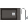 Franke Kanon KNG 110-62 zlewozmywak granitowy 76x46 cm łupkowy szary z baterią kuchenną Eos Neo stal szlachetna (1250716372, 1150590045) zdj.1