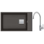 Franke Kanon KNG 110-62 zlewozmywak granitowy 76x46 cm łupkowy szary z baterią kuchenną Eos Neo stal szlachetna (1250716372, 1150590044) zdj.1