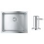 Zestaw Grohe K700 zlewozmywak stalowy 55x45 cm satyna z dozownikiem płynów Cosmopolitan 500 ml chrom (31574SD1, 40535000) zdj.1