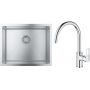 Zestaw Grohe K700 zlewozmywak stalowy 55x45 cm z baterią kuchenną Bauloop (31726SD0, 31368001) zdj.1