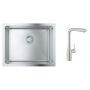 Zestaw Grohe K700 zlewozmywak stalowy satyna z baterią kuchenną Essence stal (31574SD1, 30270DC0) zdj.1