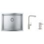 Zestaw Grohe K700 zlewozmywak stalowy z baterią kuchenną Essence stal i dozownikiem Cosmopolitan (31726SD0, 30270DC0, 40535DC0) zdj.1