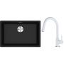 Franke Maris MRG 110-62 zlewozmywak 62x40 cm Fragranite onyx z baterią kuchenną Lina biały polarny (1250687257, 1150626081) zdj.1