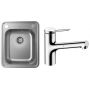 Zestaw Hansgrohe S412-F340 zlewozmywak stalowy z baterią kuchenną Zesis chrom (43334800, 74800000) zdj.1