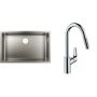 Zestaw Hansgrohe S719-U660 zlewozmywak stalowy z baterią kucheną Focus chrom (43428800, 31815000) zdj.1