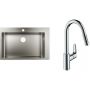 Zestaw Hansgrohe S711-F660 zlewozmywak stalowy z baterią kuchenną Focus chrom (43302800, 31815000) zdj.1