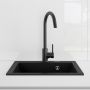 Zestaw Oltens Gravan zlewozmywak granitowy 1-komorowy 47x51,5 cm z baterią kuchenną Skafta czarny mat (72001300, 35206300) zdj.6