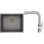 Zestaw Oltens Stalvask zlewozmywak stalowy 54x44 cm z baterią kuchenną Myvat czarny/chrom (71101300, 35205100) zdj.1