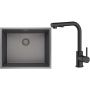 Zestaw Oltens Stalvask zlewozmywak stalowy 54x44 cm z baterią kuchenną Myvat czarny/czarny mat (71101300, 35205300) zdj.1