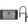 Zestaw Oltens Stalvask zlewozmywak stalowy 76x44 cm z baterią kuchenną Borga czarny/czarny mat (71102300, 35207300) zdj.1