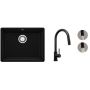 Zestaw Primagran Wenecja zlewozmywak granitowy z baterią kuchenną czarny (OOW6KC001, PBW9010KC) zdj.1