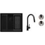 Zestaw Primagran Praga zlewozmywak granitowy  i bateria kuchenna czarny (OOP6KC002, PBW9010KC) zdj.1