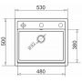 Pyramis Camea zlewozmywak granitowy 53x50 cm czarny 070168301 zdj.2