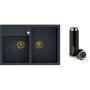 Zestaw Quadron Bill 120 zlewozmywak black diamond/elementy złote z kubkiem termicznym 420 ml (HCQB9062U8PVDG1, M0051) zdj.1