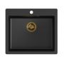 Quadron Morgan 110 Very Black zlewozmywak 57x50 cm GraniteQ wpuszczany czarny mat/złoty HB8304U7-G1 zdj.1