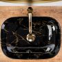 Rea Belinda umywalka 46,5x33,5 cm nablatowa prostokątna czarna/złota REA-U8907 zdj.4