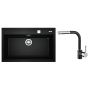 Zestaw Teka Nova XXL zlewozmywak Tegranit 79x51 cm czarny z baterią kuchenną Teka ARK 938 czarny/chrom (115230057, 23938120N) zdj.1