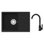 Zestaw Teka Comfor 45 S-TQ zlewozmywak 62x44 cm onyks z baterią kuchenną Teka IN czarna (115350000, 53915620N) zdj.1