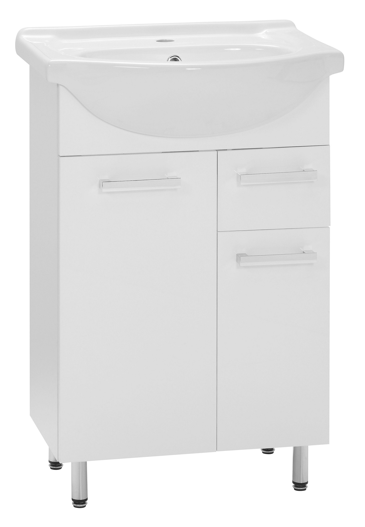 Astor Lupo umywalka z szafką 55 cm biały połysk AM-LUD-550-27