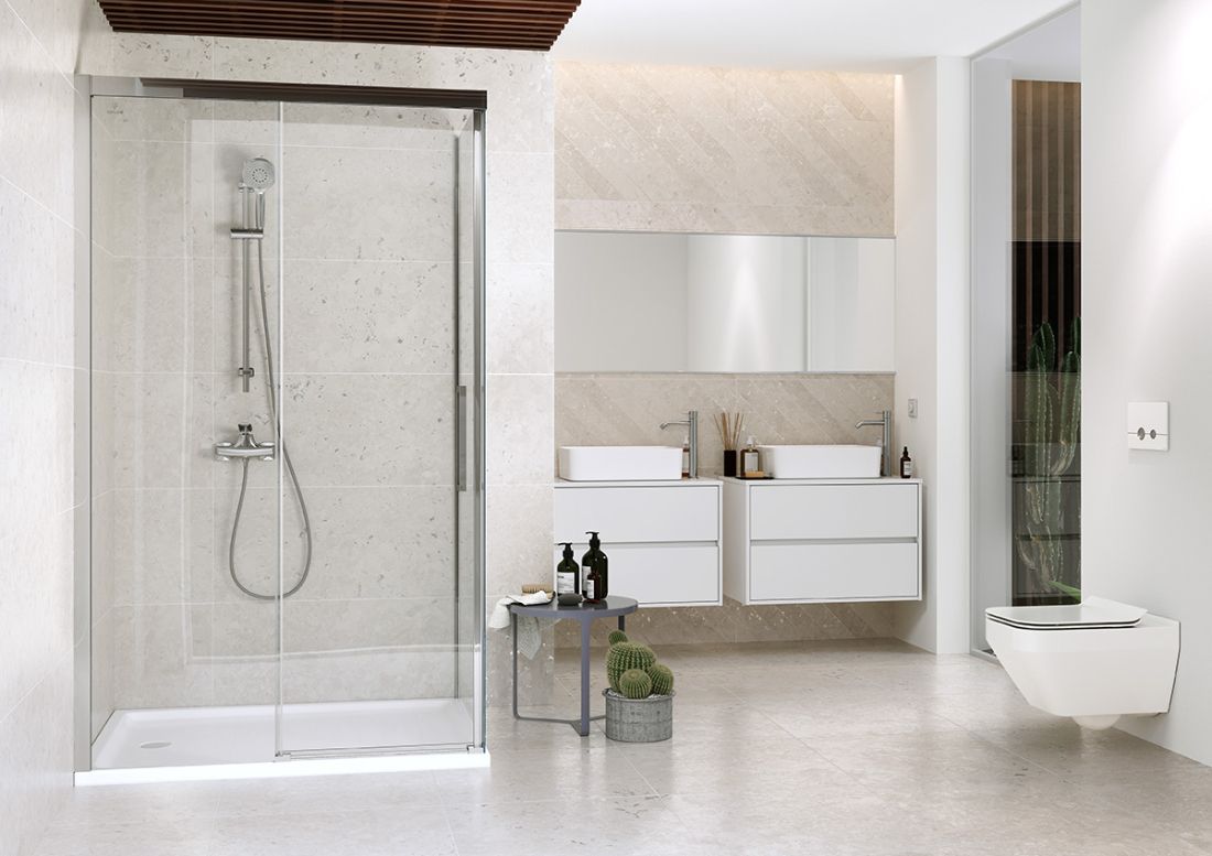 Cersanit Crea drzwi prysznicowe 120 cm chrom/szkło przezroczyste S159-007