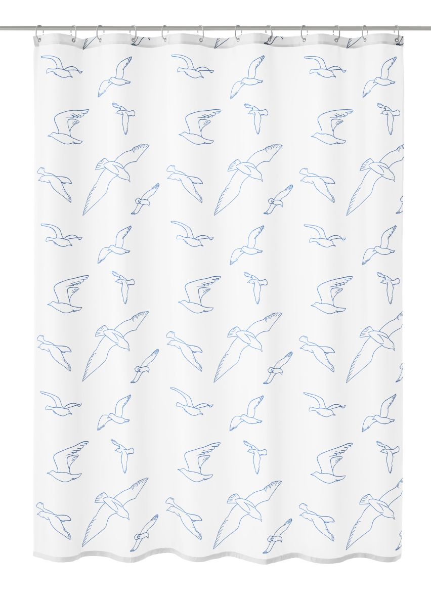 Kleine Wolke Birdie zasłona prysznicowa 180x200 cm tekstylna ptaki 4985100305